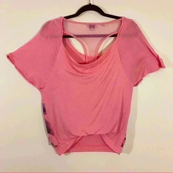 Guess Coral Layered Racerback Athleisure Blouse - Picture 7 of 10
